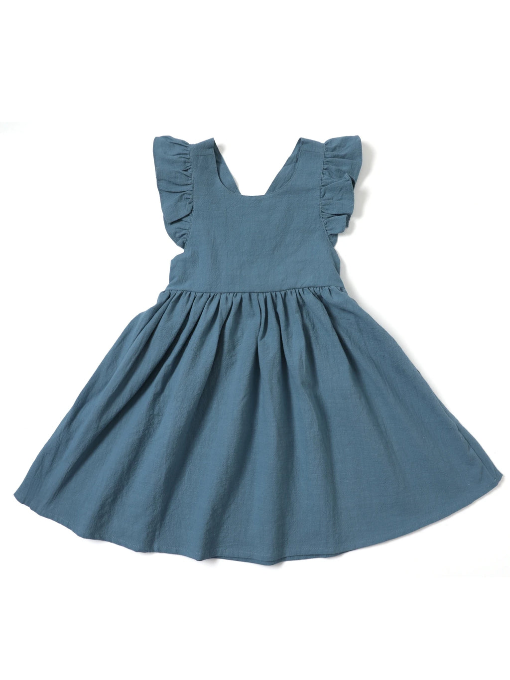 Casual Style Sleeveless Baby Girl Clothing Flying Sleeve Cotton and Linen Material Versatile Solid Color Princess Dress