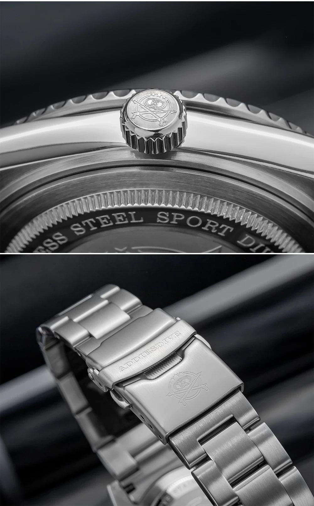 ADDIESDIVE Men's Diving Watch Stainless Steel Ceramic Bezel Quartz Watch Men's BGW9 Luminous 200m Waterproof  Men's Watch