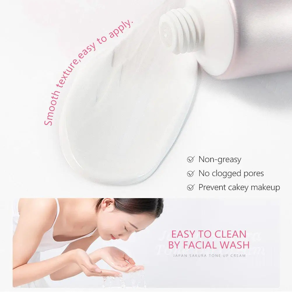 Facial Moisturizer Tone-up Cream,Sakura Essence Glow Moisturizer Cream 1.06 Fl OZ Hydrating Smooth Dry Skin Nourishing Skin Care