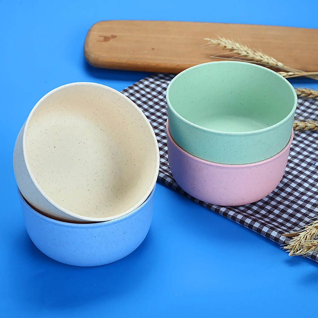 High Grade Wheat Straw Dinnerware Set Children's Unbreakable Dishes Tableware Fork Spoon Chopsticks Bowls Cup Dish Camping Set