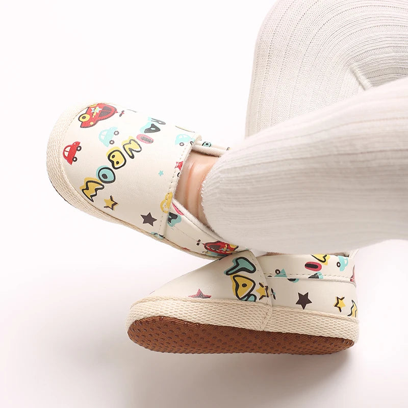 Little Star Baptismal Baby Casual Flat Shoes Spring Autumn Soft Walking Shoes For Infant Toddler 0-18 Months