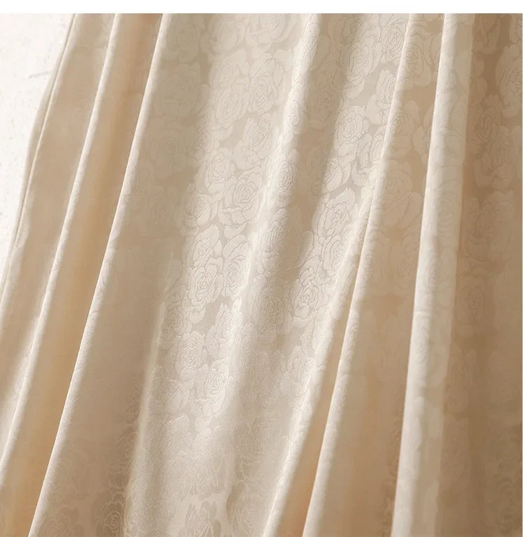 New Arrival Export Quality Genuine Silk Vinegar Satin Round Neck Rose Dress Innertank Skirt Women's Long Dress