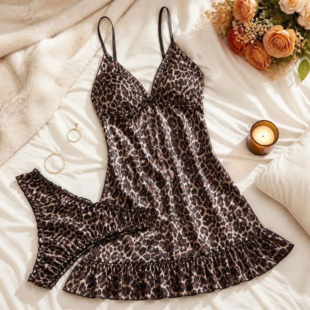 Home Wear Polka Dot Sweet Nightdress Transparent Mesh Sheer Nightwear Skirt Ruffle Hem V Neck Sleeveless Nightgown Women