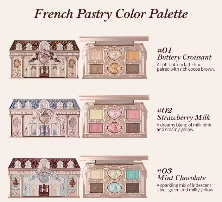 Flowerknows 6 Color Eye Shadow Palette Shell's Jewel Matte Pearl Metallic Glitter Eyeshadow Makeup Long-Wearing for Eyes