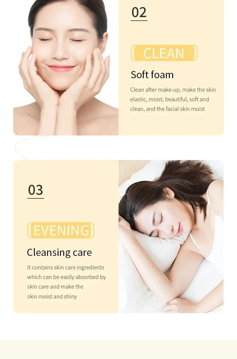 BIOAQUA Rice Raw Pulp Face Care Facial Cleanser Face Wash Foam Skincare Moisturizing Skin Brightening Rejuvenation Face Cleanser