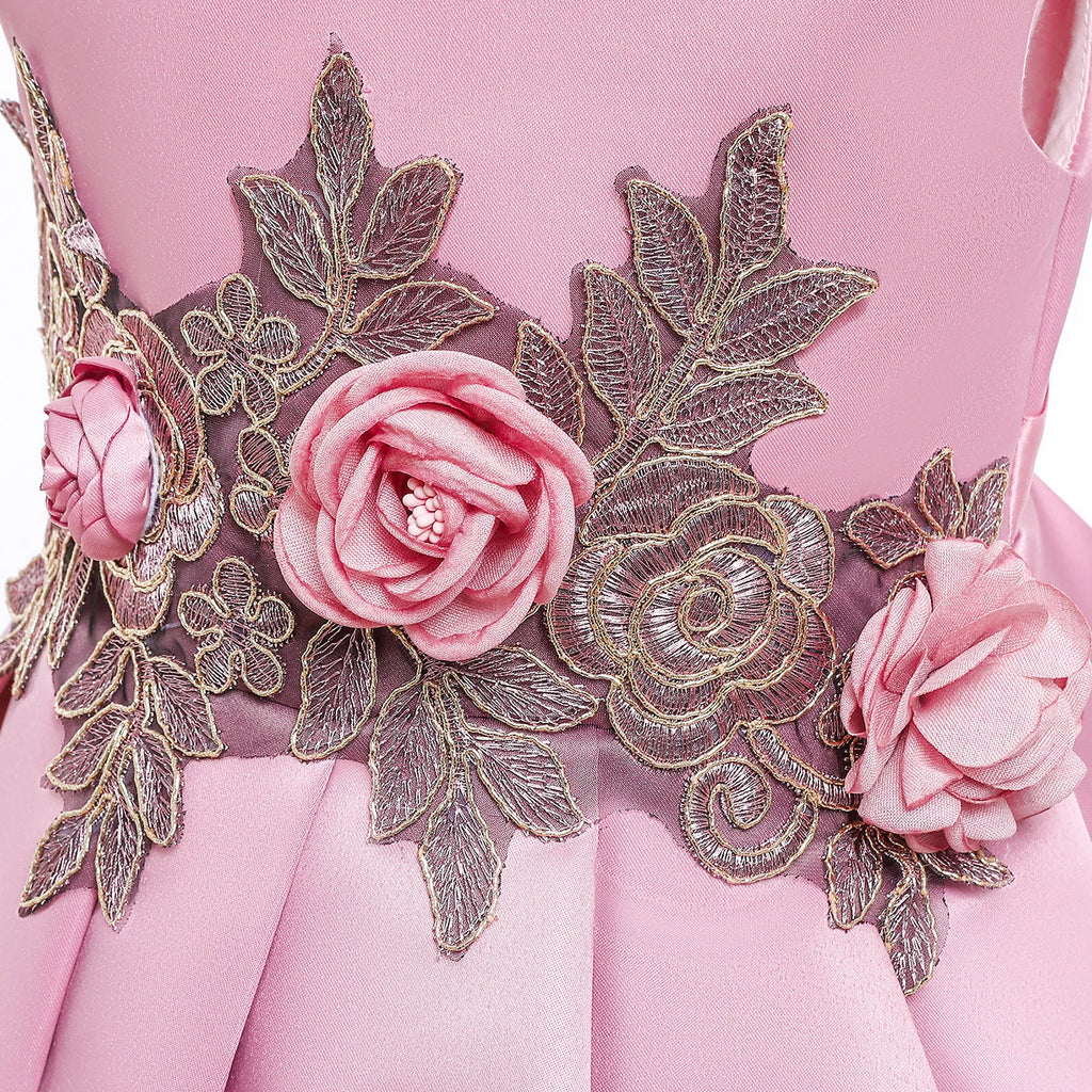 Kids Floral Princess Dress For Girls Golden Star Baby Girl Birthday Wedding Party Summer Gown Easter Children Clothes 2-10 Years