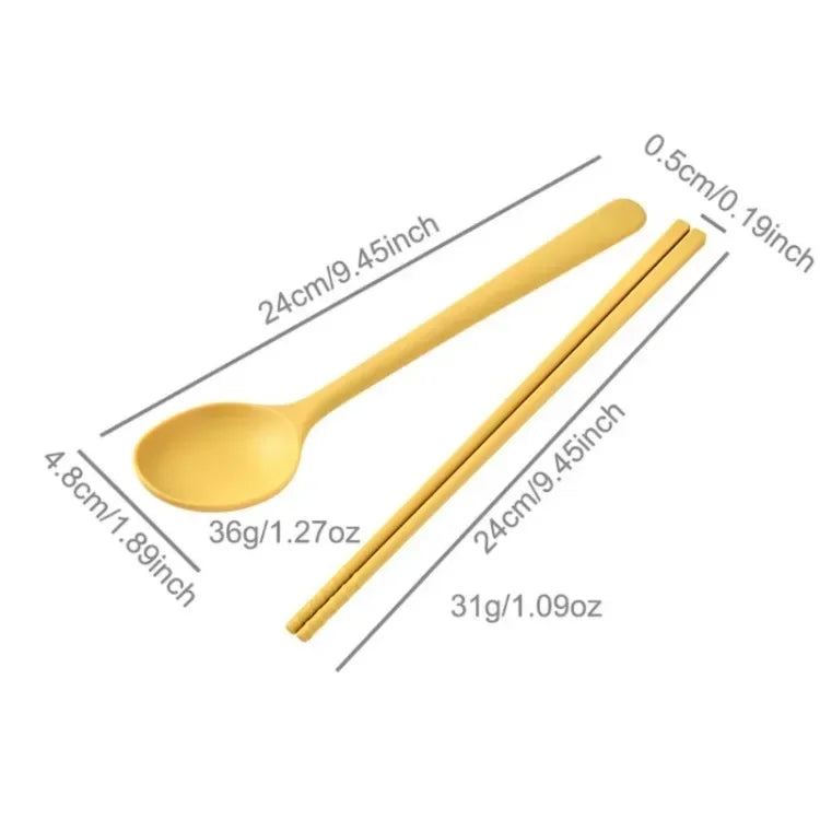 Colección de utensilios de cocina de silicona para cenar Palillos de sushi Cucharas de café y postre