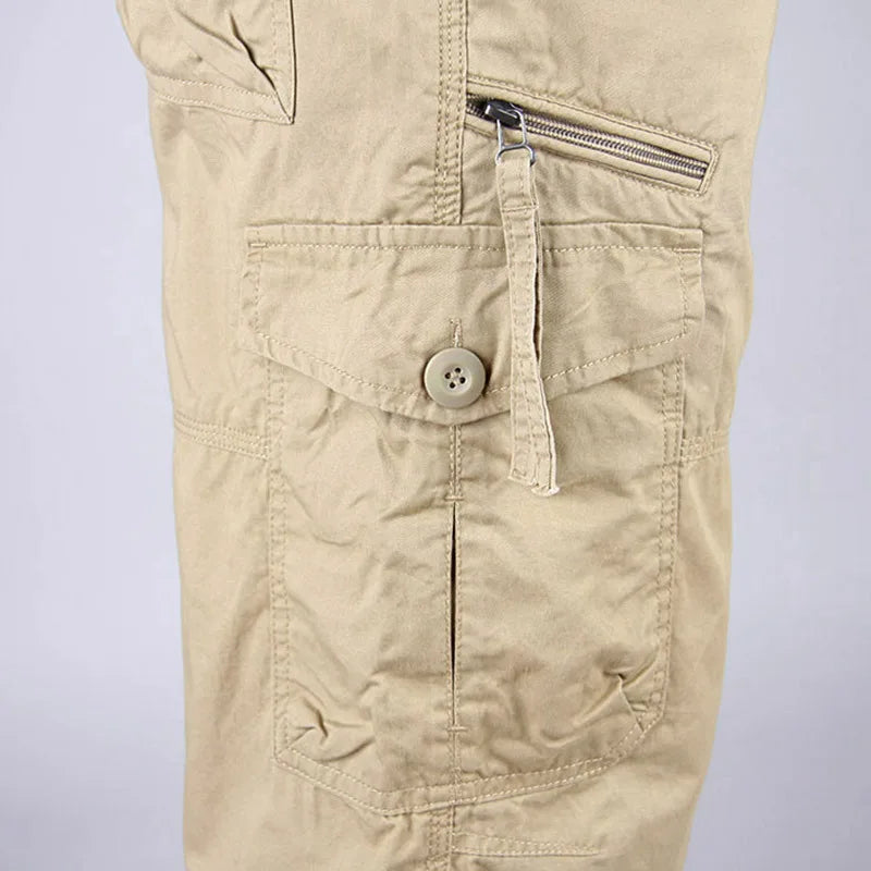 Long Length Cargo Shorts Men Summer Multi-Pocket Casual Cotton Elastic Capri Pants Men Military Tactical Short Hot Breeches  5XL