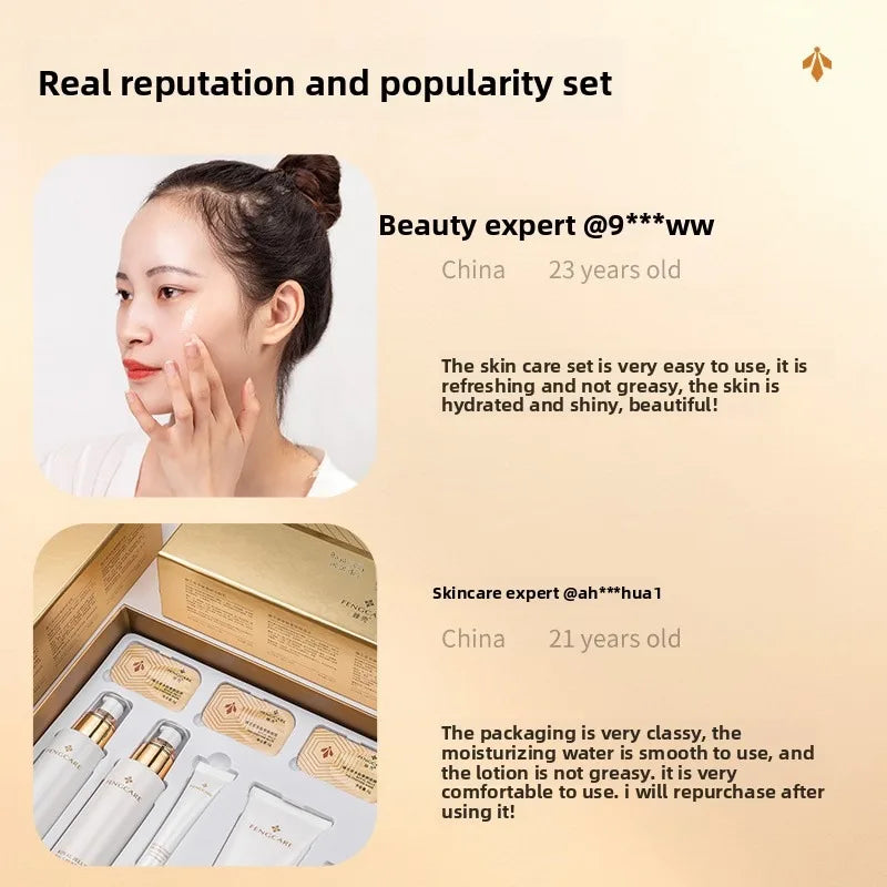 Royal Jelly Moisturizing and Anti-Wrinkle Set Reduces Fine Lines Repairs Skin Hydrates Brightens Anti-Aging Firming Skin care