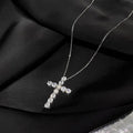 Luxury Shiny 925 Sterling Silver Inlaid Full Zircon Cross Pendant Necklace For Women'S Man Exquisite Jewelry Accessories Colorfast