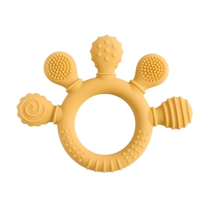 Baby Dinosaur Silicone Teether - BPA-Free Sensory Toy for Infants