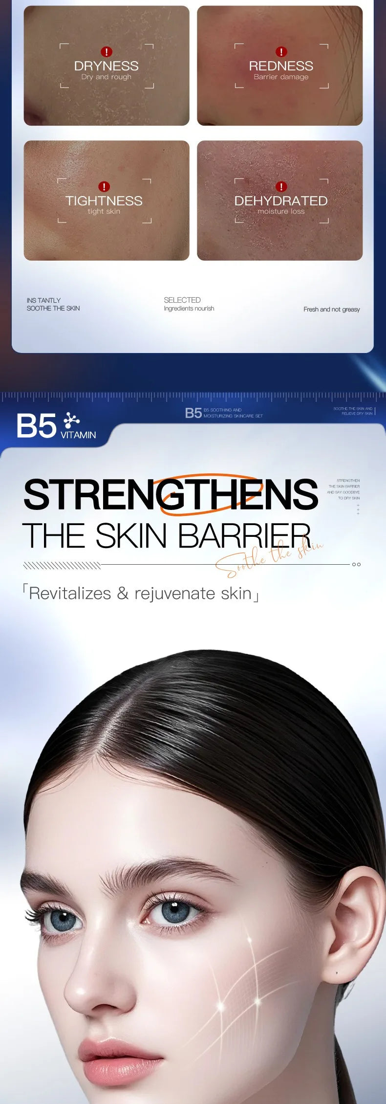 Vitamin B5 Moisturizing Anti-Wrinkle Skincare Set - Firming, Lifting Hydrating Face Kit for All Skin Types Skin care