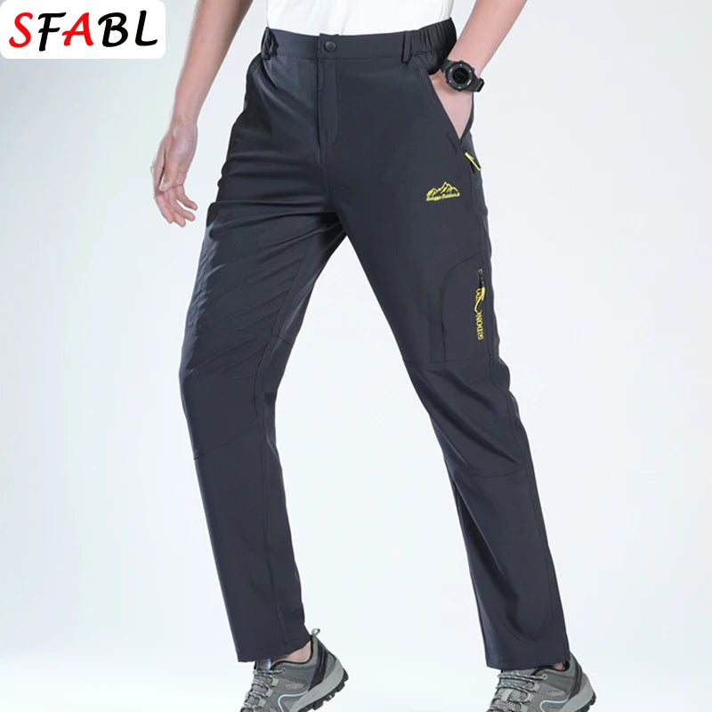 Summer Outdoor Sports Pants Men Women'S Hiking Camping Trousers Quick Dry Stretch Tactical Pants Lightweight Trekking Pants Xl-5Xl