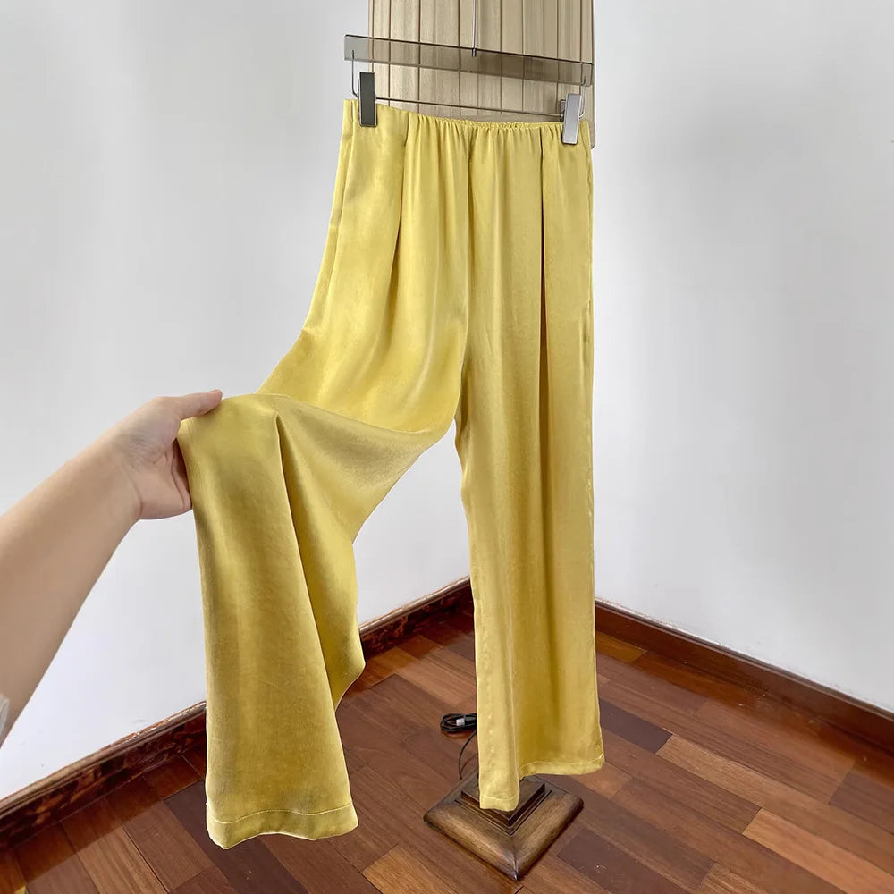 Women's High Waist Straight Leg Trousers - Casual Loose Fit