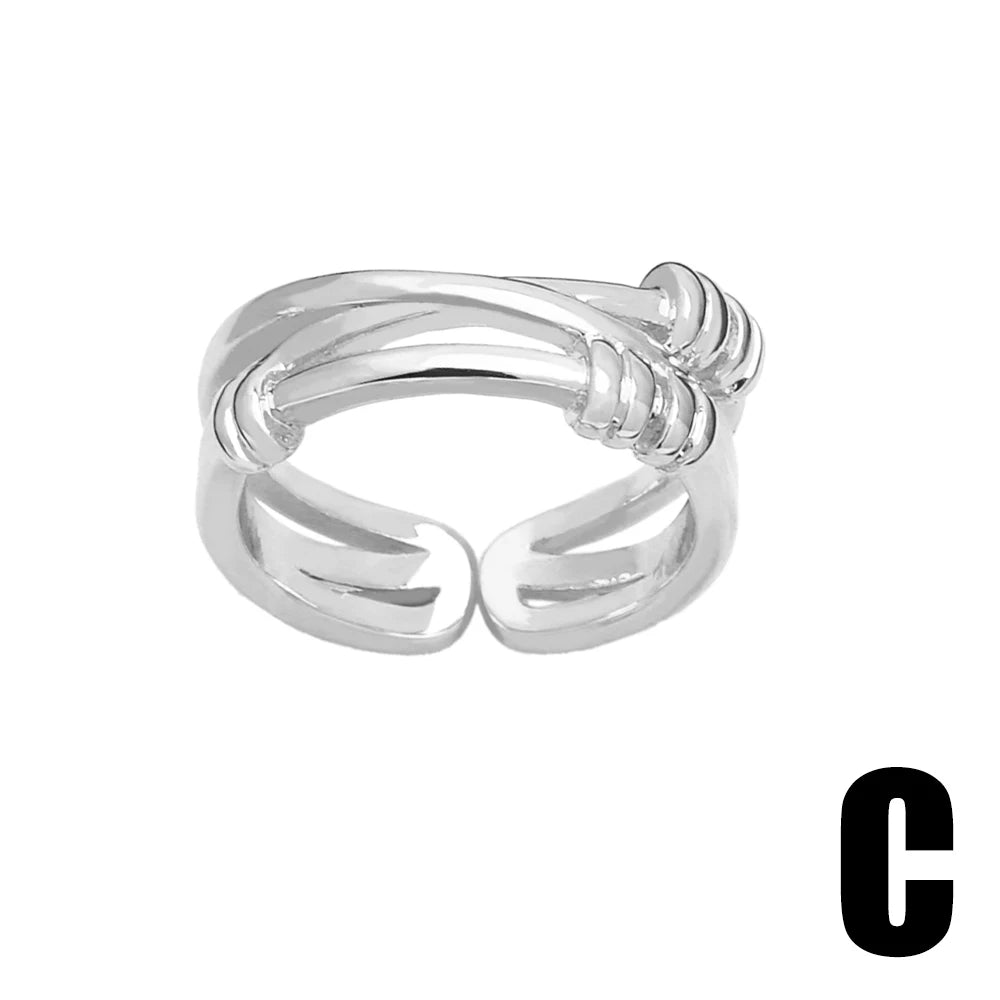 Clearance Trendy Brass Polish Gold/Silver Color Rings For Women'S Copper Gold Plated Adjustable Open Ring Jewelry Righ93