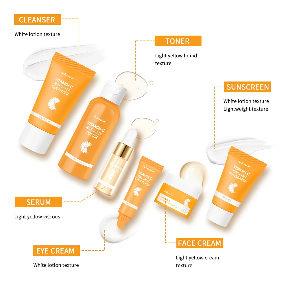 Vitamin C Enriched Skin Care Set - Combat Pigmentation & Fine Lines with Complete Routine Smooth Wrinkles, and Nurture Your Skin