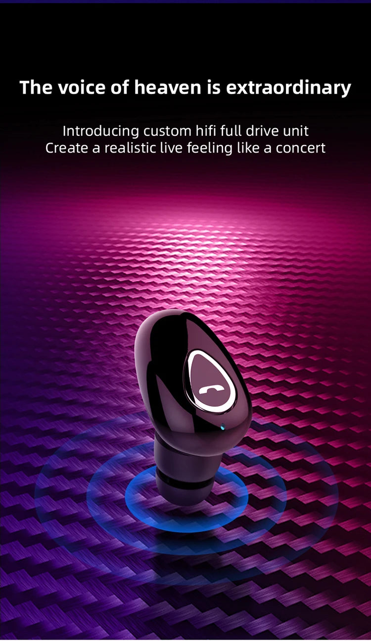 YX01 Mini Invisible Ture Wireless Earphones Bluetooth Headphone Handsfree Hifi Stereo HD Call Headset TWS Earbud With Microphone
