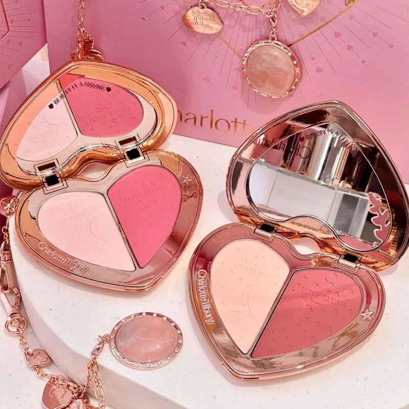 Charlotte Tilbury PILLOW TALK Series Soft Heart Double Color Powder Blusher Color Plate Hot Color Code First Love Sex on Fire