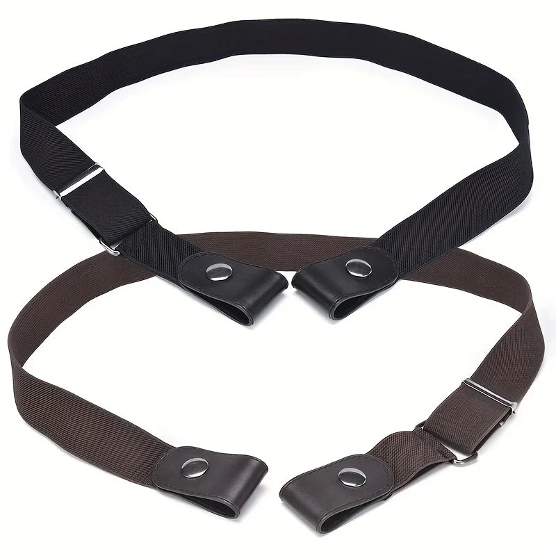 1Pc No Buckle Elastic Waist Belt, Stretch Adjustable Belt For Jeans Dresses, Invisible Comfort Belt For Women'S Men, Belts
