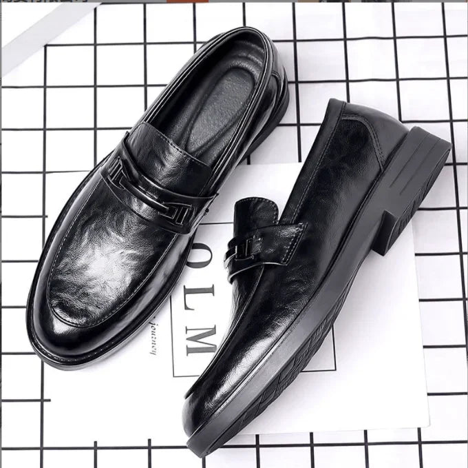 Men's Genuine Leather Oxford Dress Shoes – Business Formal Lace-Up Loafers