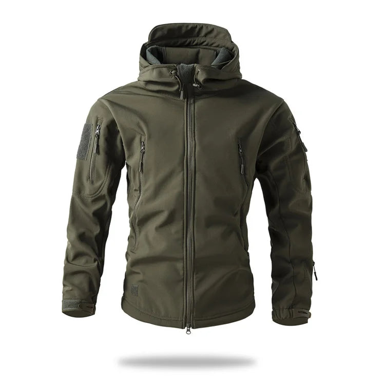 Lurker Shark Skin Soft Shell Tactical Jacket Men Waterproof Fleece Hooded Coat Hunt Clothes Autumn New Outdoor Camouflage Jacket