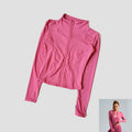 Yoga Tracksuit Women's Standing Collar Long Sleeved Sports Jacket Running Training Gym Fitness Top Windproof Suit