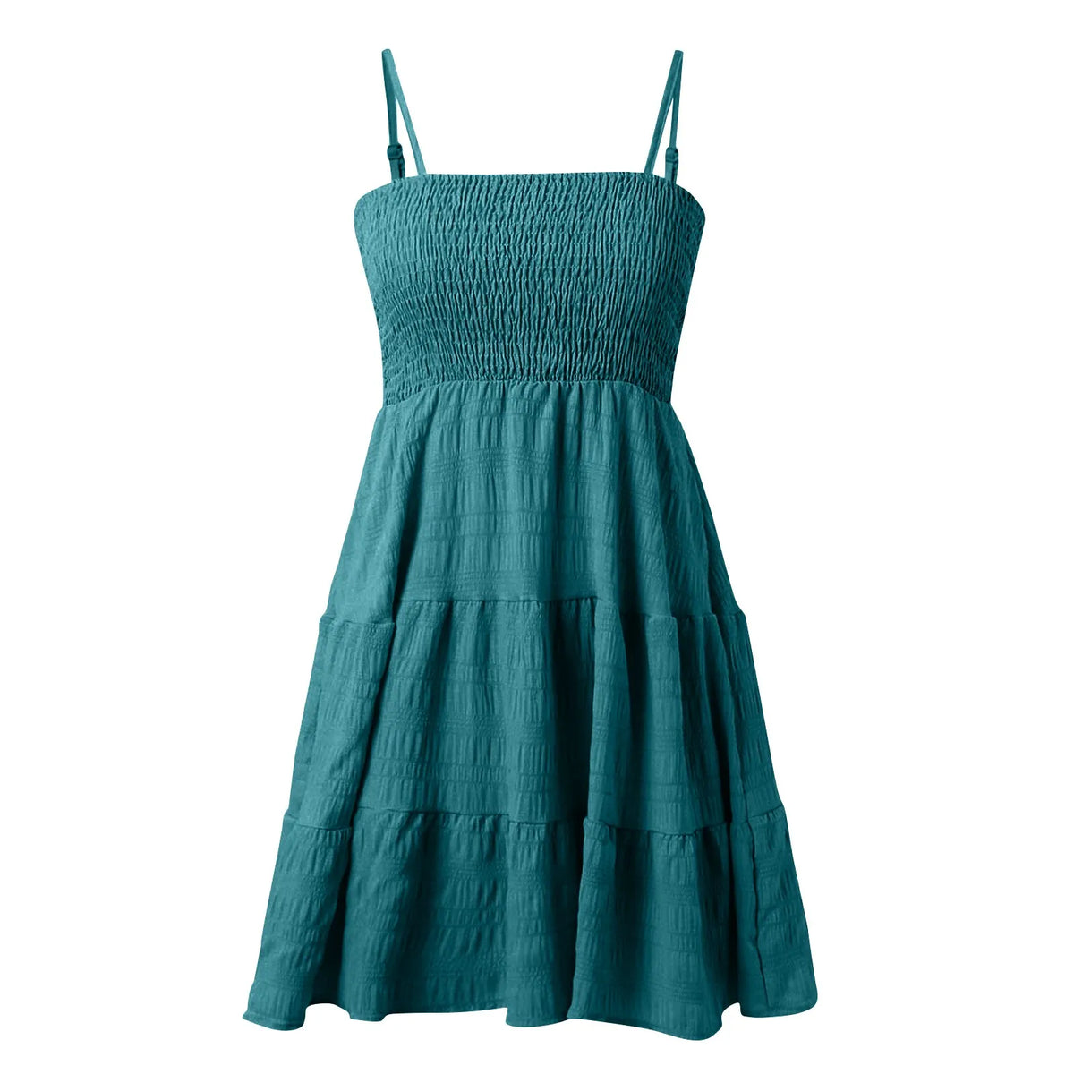 Bohemian Beach Sundress Women Sexy Sleeveless Backless Big Swing Mini Dress Solid Spaghetti Strap Ruffles Dresses Vestidos