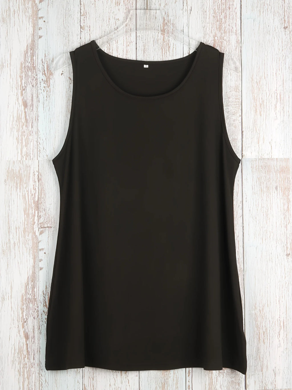 Plus Size Simple Solid Tank Top Casual Crew Neck Sleeveless Tank Top For Summer Women's Plus Size Clothing