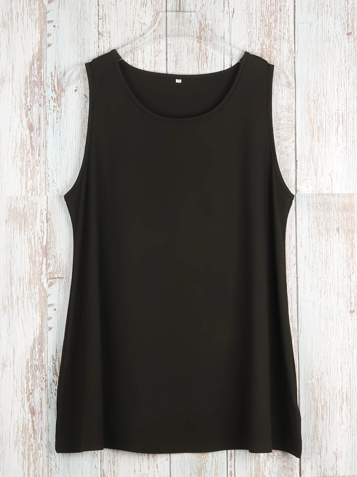 Plus Size Simple Solid Tank Top Casual Crew Neck Sleeveless Tank Top For Summer Women's Plus Size Clothing