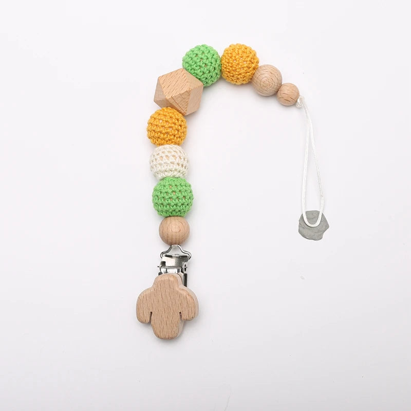 Pacifier Clip For Newborns Premium Safe Teething Clip With Silicone Flower Beads