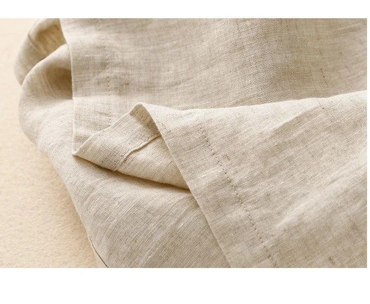 Korean Style Summer Fashion Solid Color Simple Basic Cotton Linen Dress for Women Good Quality Half Sleeve Elegant Frock Female
