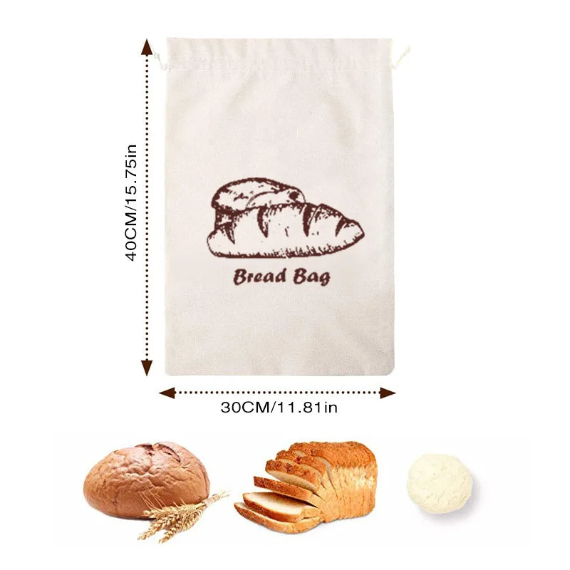 Bolsa de pan de lino, bolsas reutilizables para pan, bolsas con cordón para pan casero artesanal, bolsa para baguette, contenedores de almacenamiento de alimentos