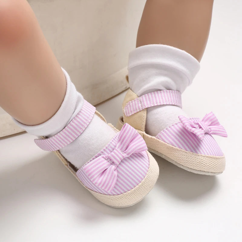 Summer Girl Baby Casual Sandals Soft Sole Comfortable Lightweight Walking Shoes Bow Canvas Baby Shoes
