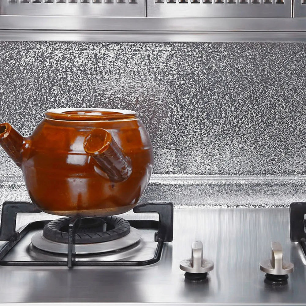 Pegatinas de pared de cocina resistentes a altas temperaturas, pegatinas a prueba de aceite, impermeables para gabinetes, estufas, papel de aluminio