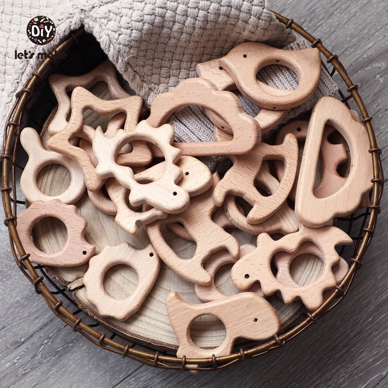 1pc Baby Teether Wooden Animal Pacifier Pendant BPA Free Beech Koala Rodent Teething Toys Kids Products Gifts
