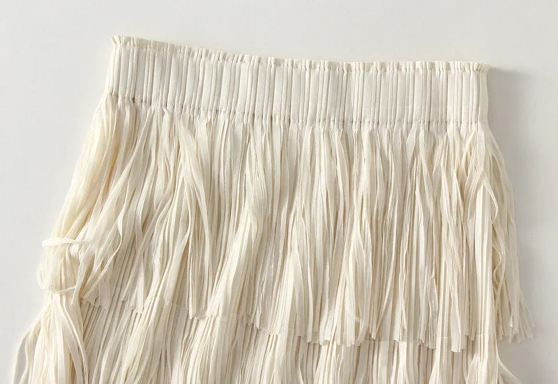 Luxury Multi Solid Colors Pleated Skirt for Women's Large Hem Folds A-line Skirts Female 2025 Loose Fashion Skirts Casual 0666