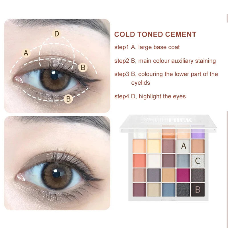 25Color Professional Eyeshadow Palette Eye Glitter Long Lasting Eye Shadow Pallet  Korean Makeup Palette Eye Shadow for Beginner