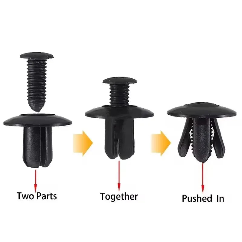 20-100pcs Plastic Rivets Fasteners Screw 8mm Car Bumper Fender Trim Panel Retainer Fasteners Clips Car Accessories