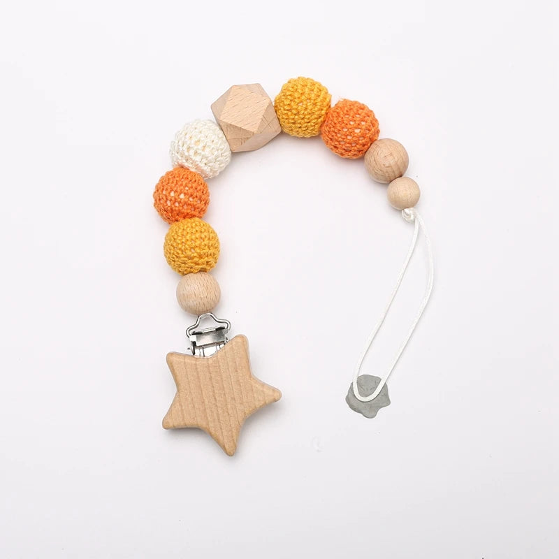 Pacifier Clip For Newborns Premium Safe Teething Clip With Silicone Flower Beads