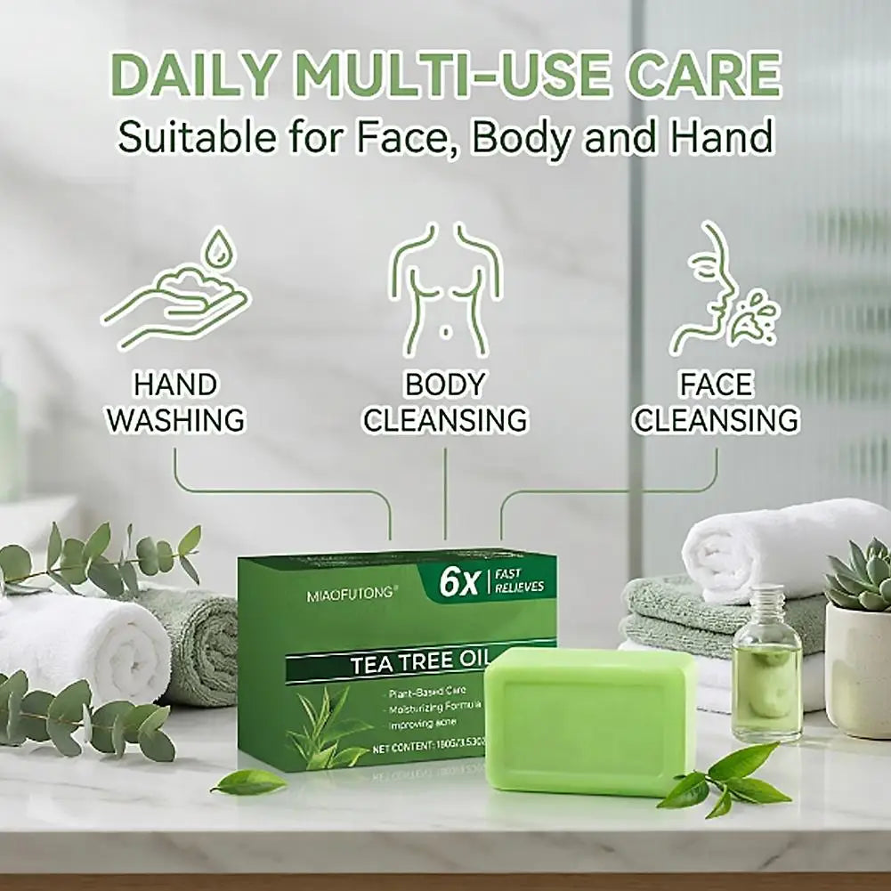 Gentle Exfoliating Bar Soap,Tea Tree Oil Soap For Body Skin Cleaning,Moisturizes Face And Body Natural Soaps Cleansing Bar Soap