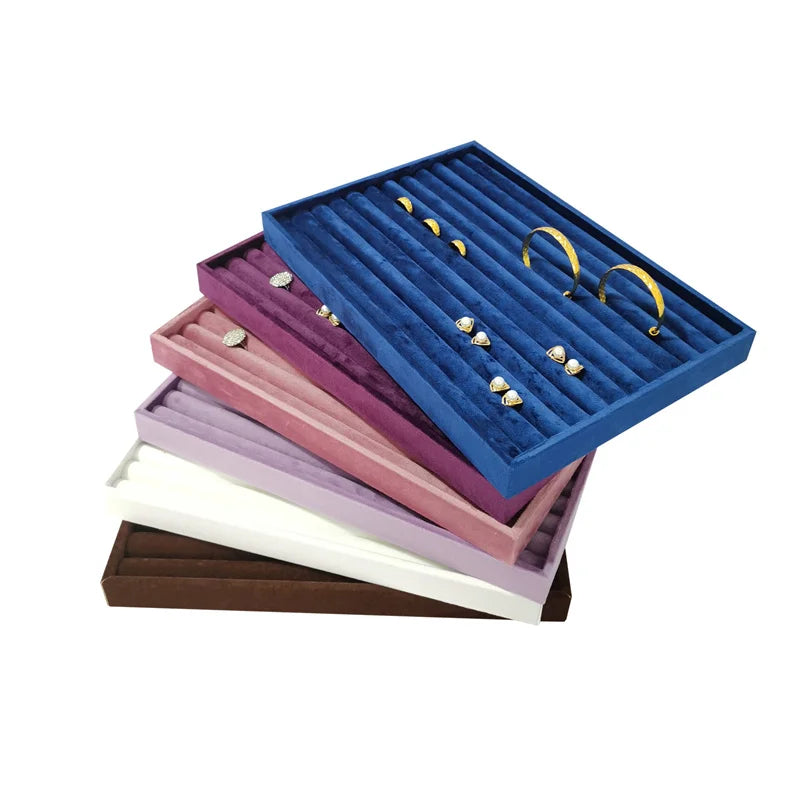 New Velvet Jewelry Tray | Ring Earring Necklace Organizer Case