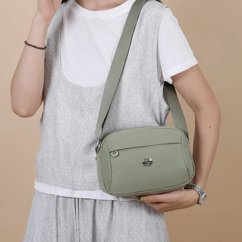 Women Crossbody Bag Lightweight Nylon Shoulder Bag Wide Adjustable Strap Phone Pocket Casual Daily Commute Outdoor Shopping Bag