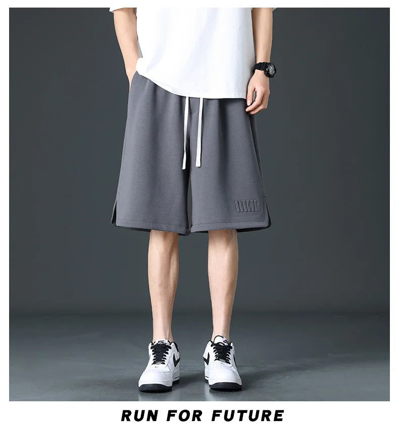 Loose Ice Silk Basketball Shorts Men's Summer Quick Dry Sport Mid-Pants American Breathable Casual Straight Loose Five-Quarter