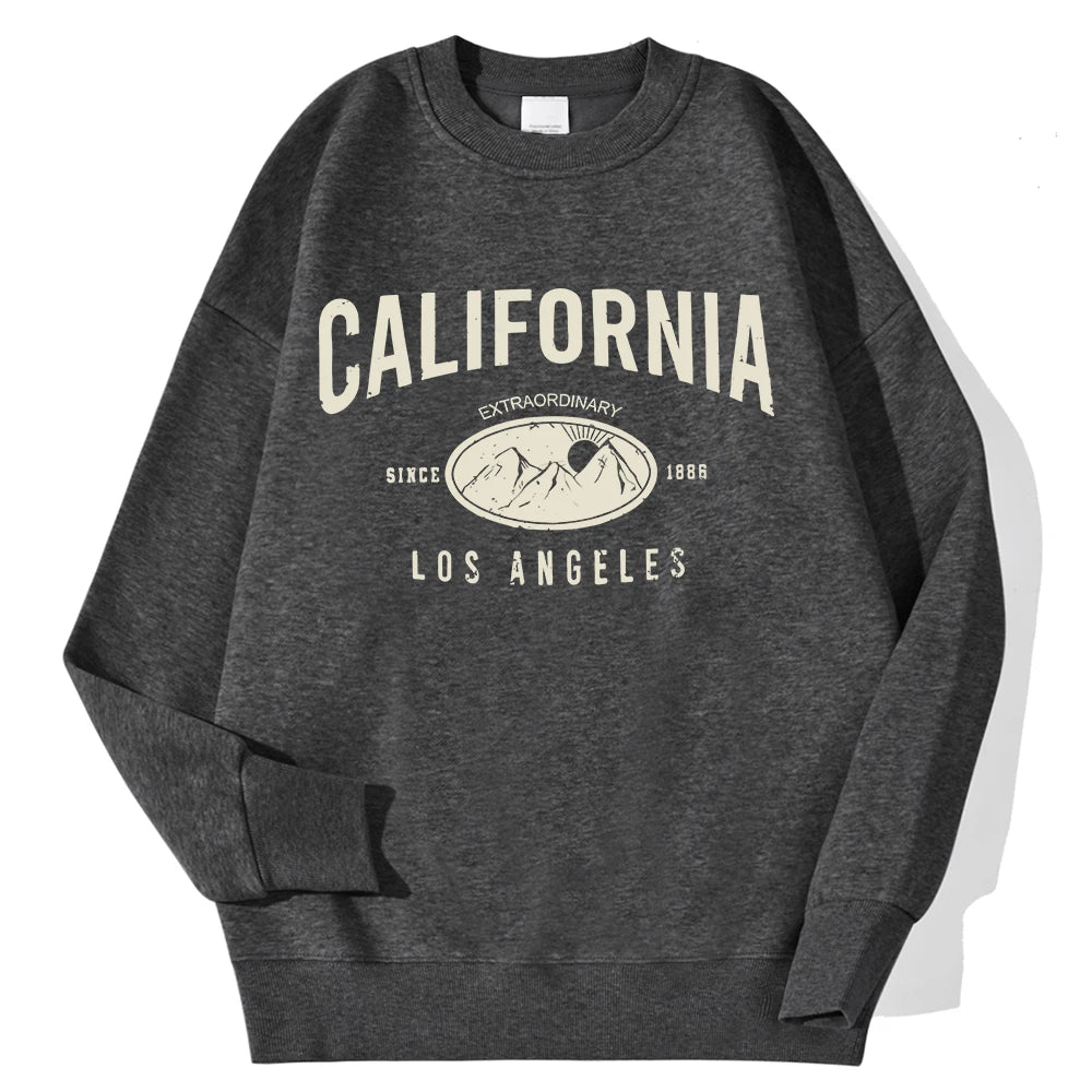 New York California Malibu Letter Sweatshirts Winter Women'S Casual Loose Hoodie Fleece Warm Crewneck Pullover Comfortable Clothes