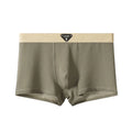 Summer Boxers Men'S Underwear Smooth Ice Silk Plaid Solid Panties Large Size Soft Breathable U Crotch High Elastic Underpants