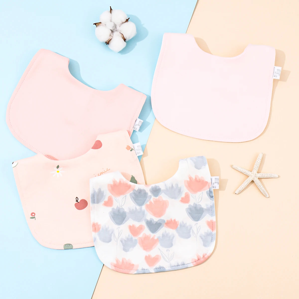 Cotton Soft Baby Adjustable Bandana Bibs Set Of 4 For Newborns And Toddlers Dribble Bibs