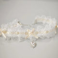 30Cm Lace Bow Necklace Sweet Love Heart Gem Charm Lolita Girls Necklace Cosplay Collar Chains Dancing Jewelry For Wedding