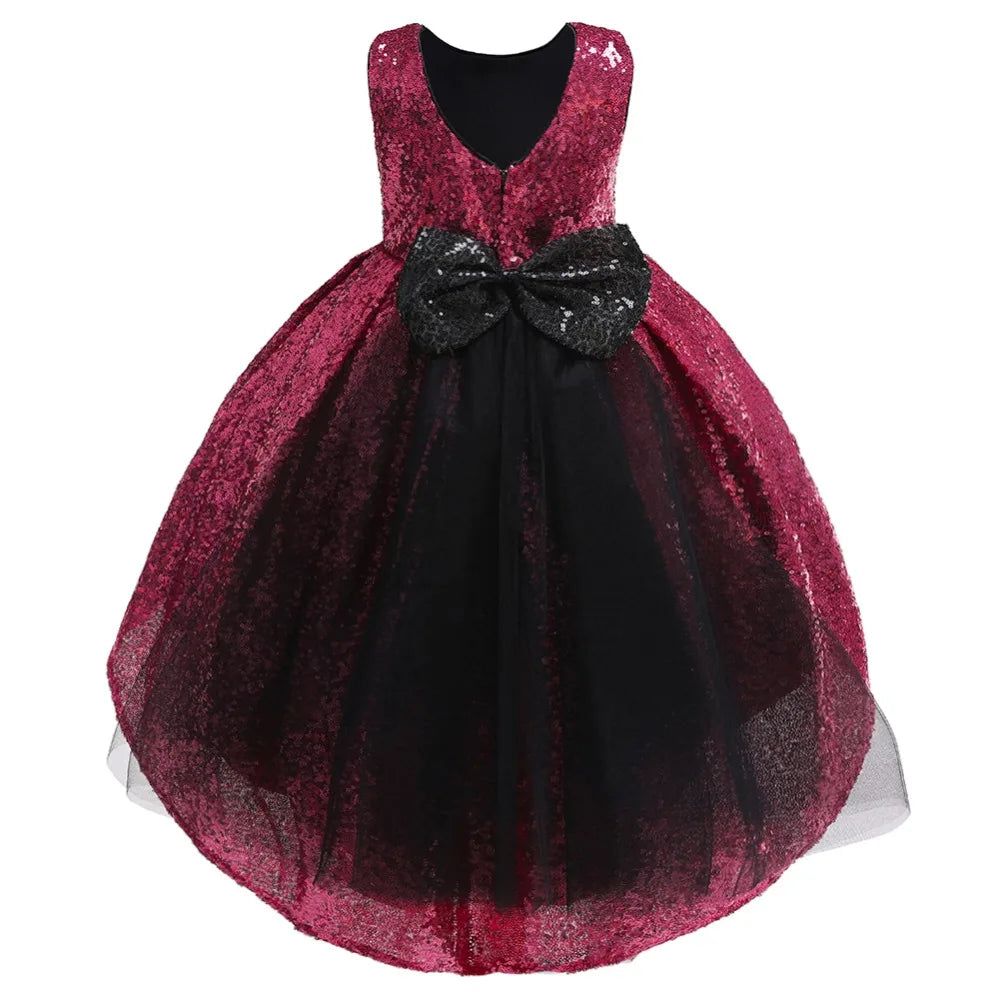 4-10 years Girls Dress Summer Baby Girls Flower sequins Dress High quality Party Princess Dress Kids Cotton Party girls Clothing