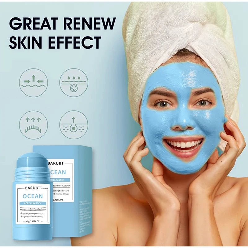 Deep Cleansing Mugwort Volcanic Mud Mask Stick Remove Blackheads Pore Control Oil Balancing Facial Clay Mask Gentle Skin Care
