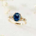European And American New Minimalist Inlaid Blue Zircon Women'S'S Ring